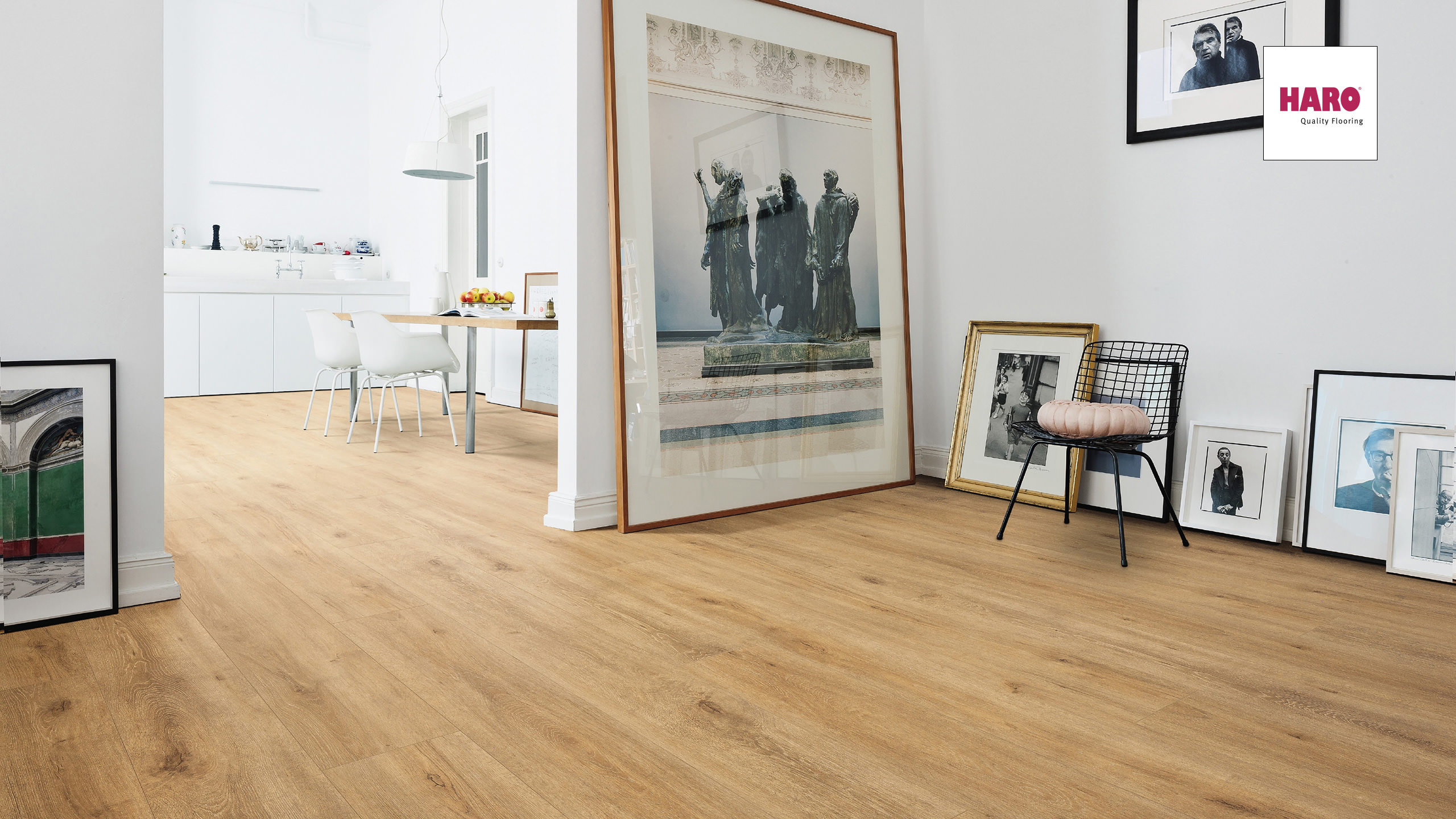 Ламинат Haro Tritty 100 Gran Via 4V Дуб Юбилейный Натур 534456 фото в интерьере